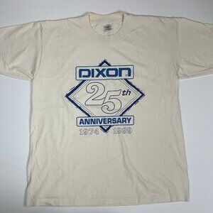 VTG Y2K K-products Dixon 25th Anniversary 74-99 Cream Ivory T-shirt Men size L